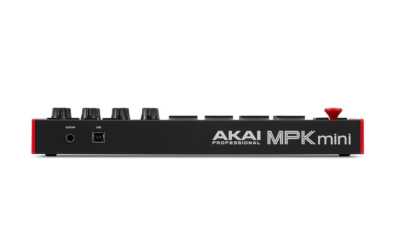 Rear view of MPK Mini MIDI Controller for DAW